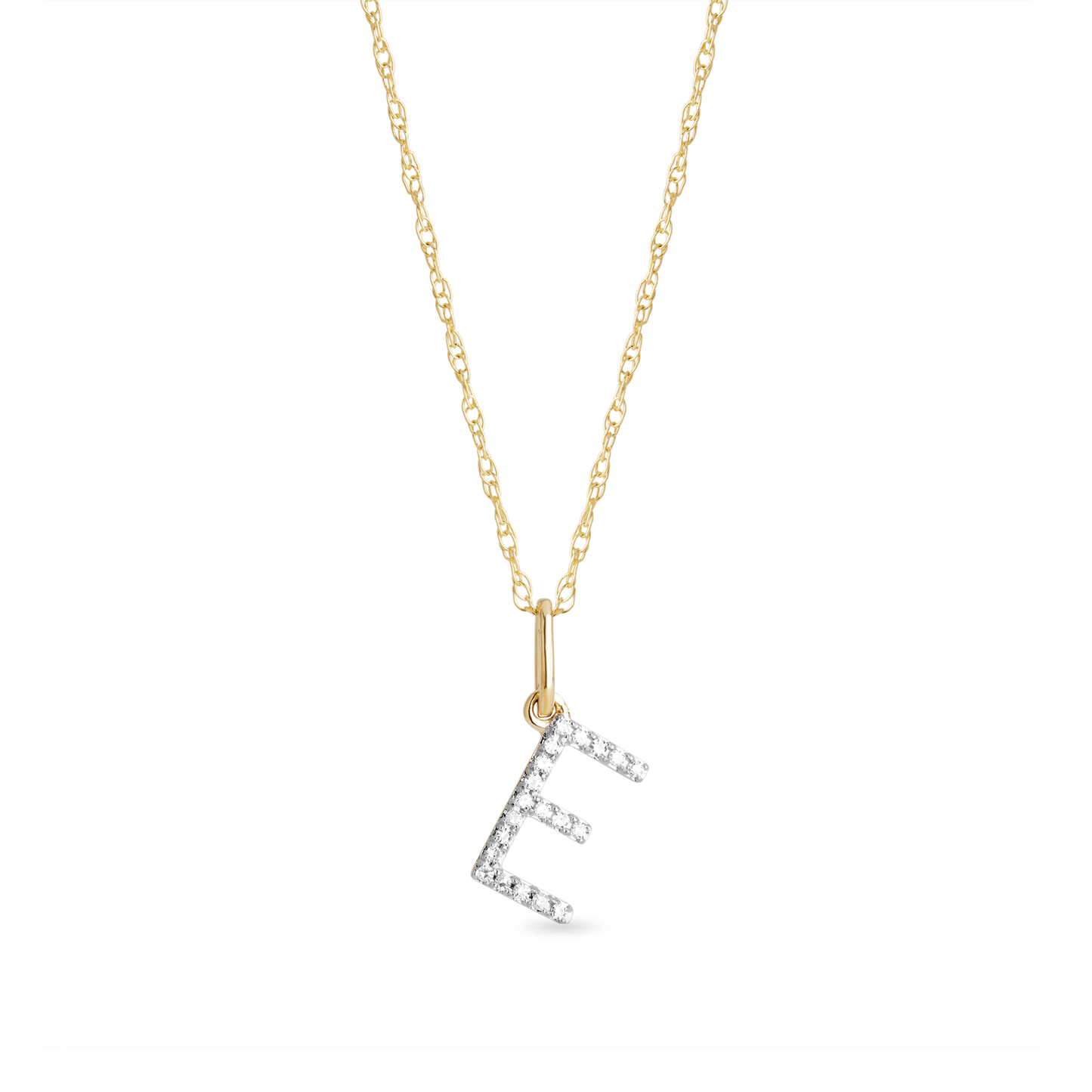 Jewlys Large Pavé Diamond Initial Charm Necklace in 10K Gold