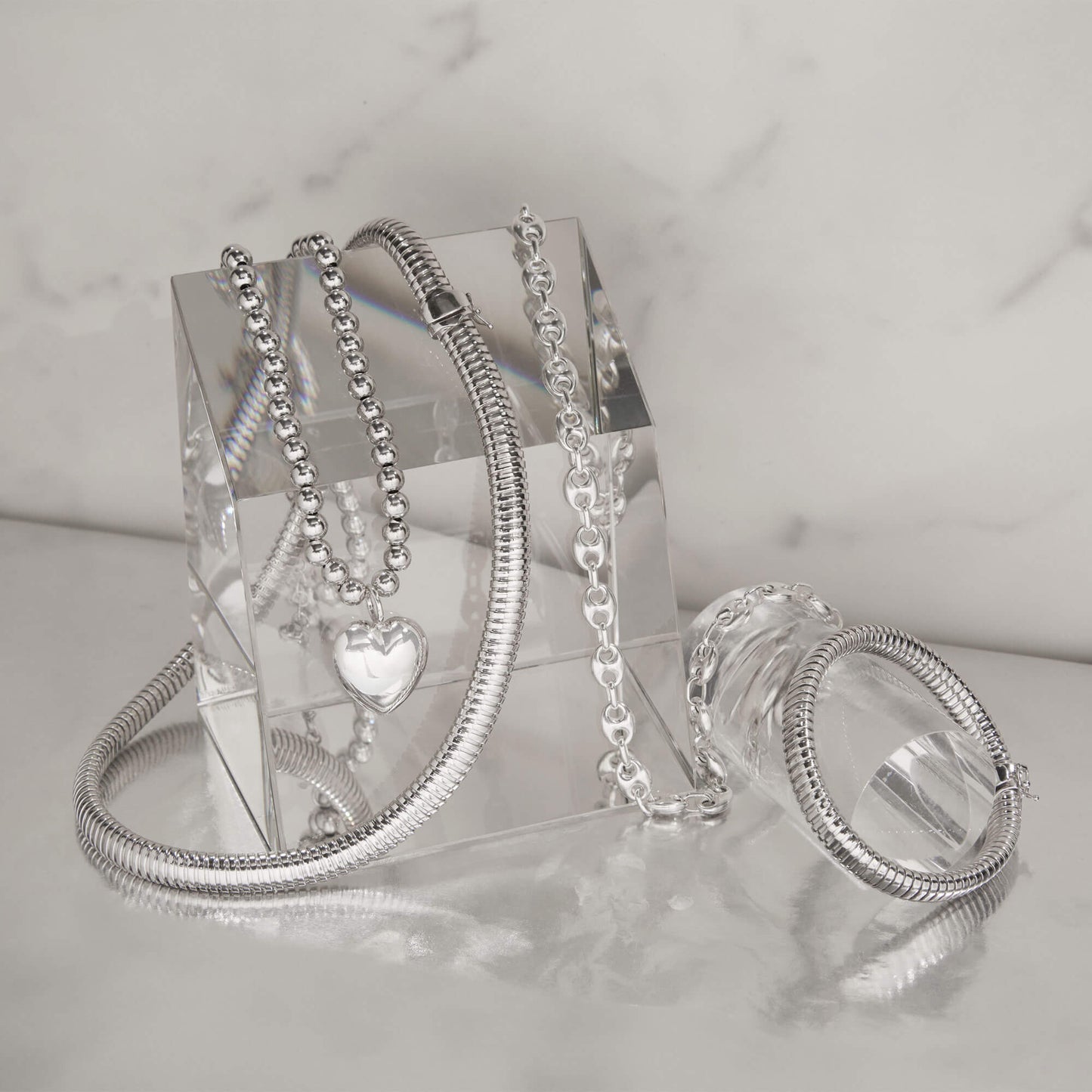 Jewlys Puffed Maritime Sterling Silver Necklace