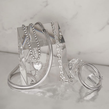 Jewlys Puffed Maritime Sterling Silver Necklace