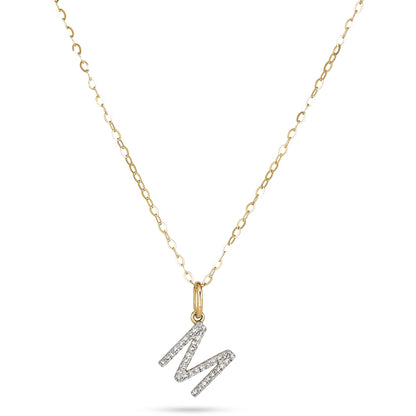 Jewlys Large Pavé Diamond Initial Charm Necklace in 10K Gold