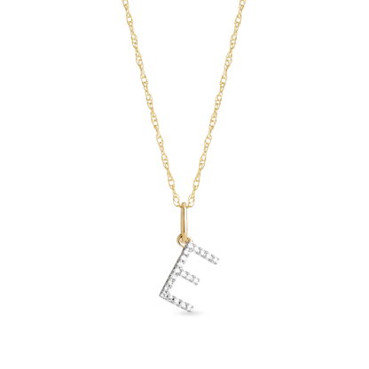 Jewlys Large Pavé Diamond Initial Charm Necklace in 10K Gold