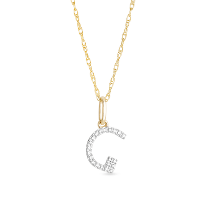 Jewlys Large Pavé Diamond Initial Charm Necklace in 10K Gold