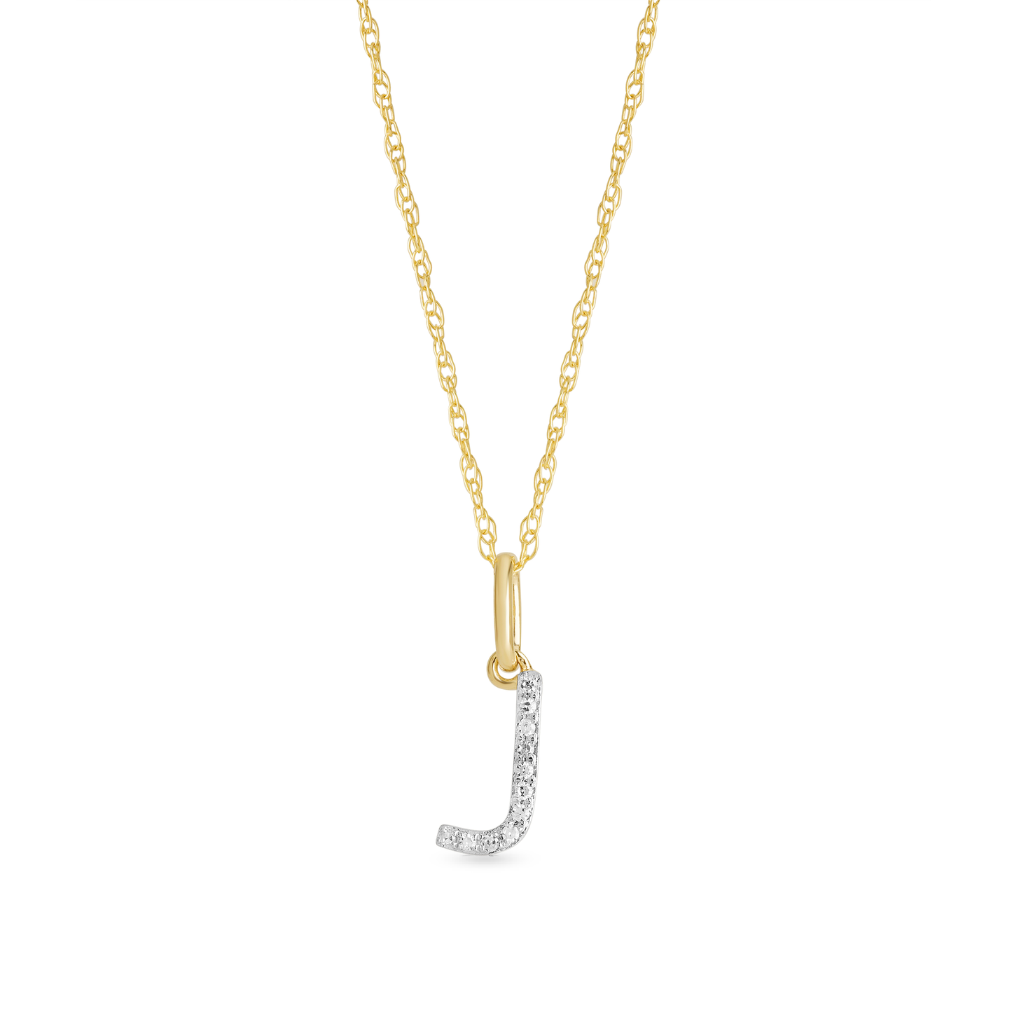 Jewlys Large Pavé Diamond Initial Charm Necklace in 10K Gold