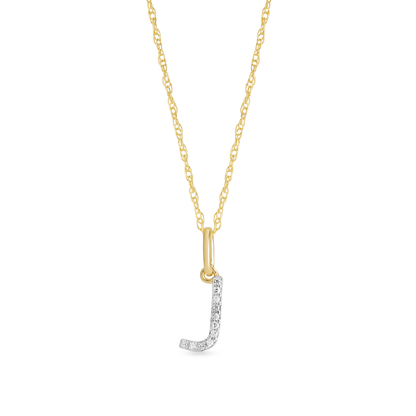 Jewlys Large Pavé Diamond Initial Charm Necklace in 10K Gold