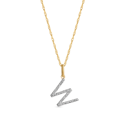 Jewlys Large Pavé Diamond Initial Charm Necklace in 10K Gold