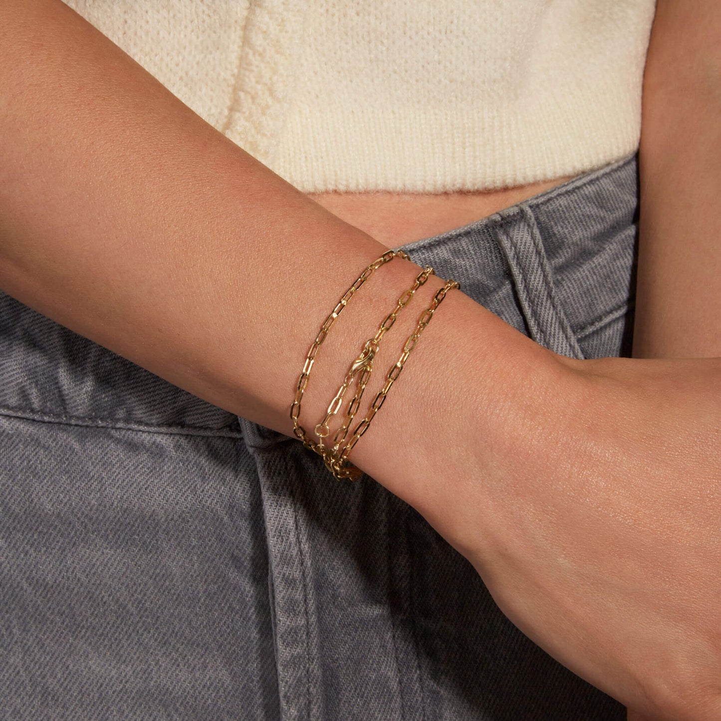 Jewlys Pivot 10K Solid Gold Paperclip Chain – 4-in-1 Versatile Design