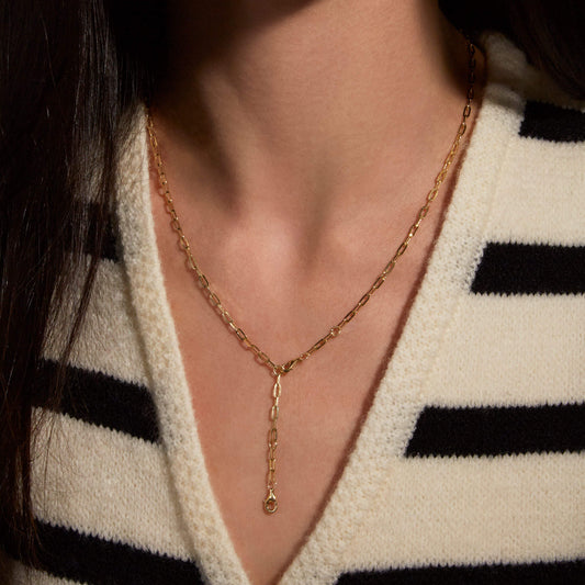 Jewlys Pivot 10K Solid Gold Paperclip Chain – 4-in-1 Versatile Design