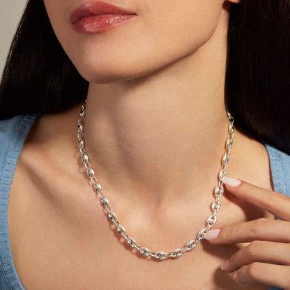 Jewlys Puffed Maritime Sterling Silver Necklace