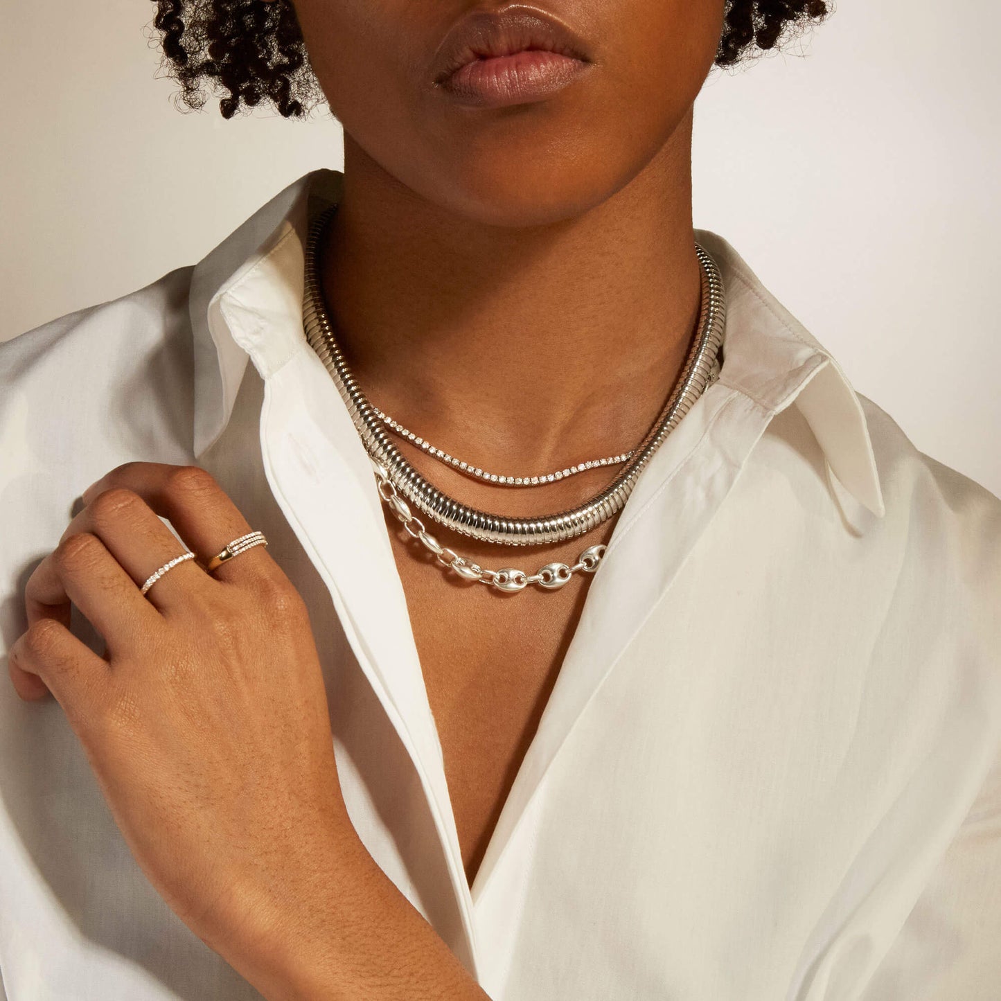 Jewlys Puffed Maritime Sterling Silver Necklace