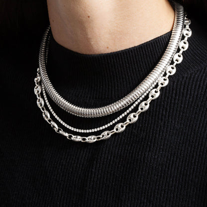 Jewlys Puffed Maritime Sterling Silver Necklace